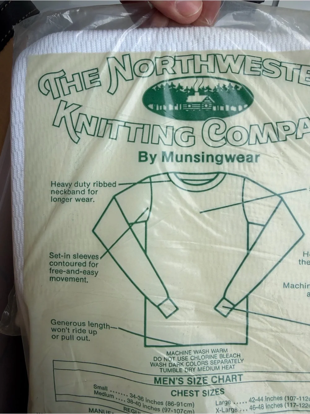 Vintage MunsingWear White thermal underwear long sleeve shirt XL USA
